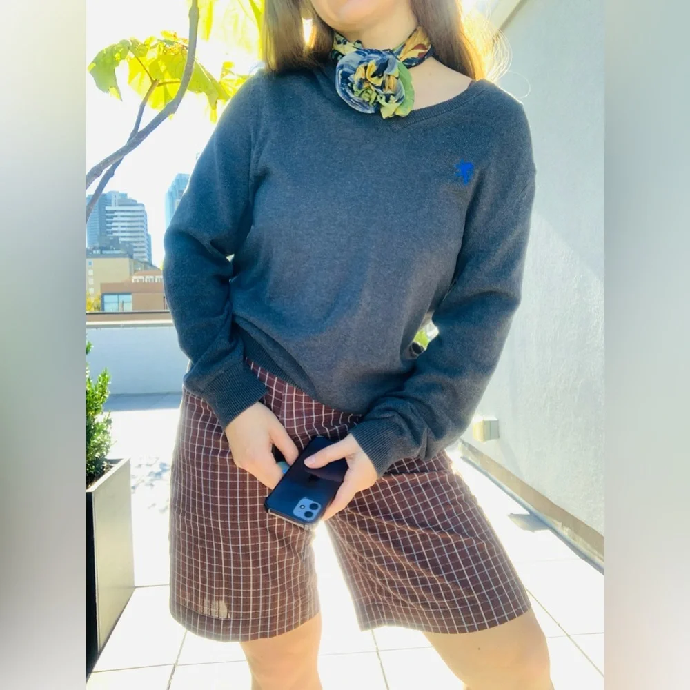 Cotton Sweater V-neck Pullover